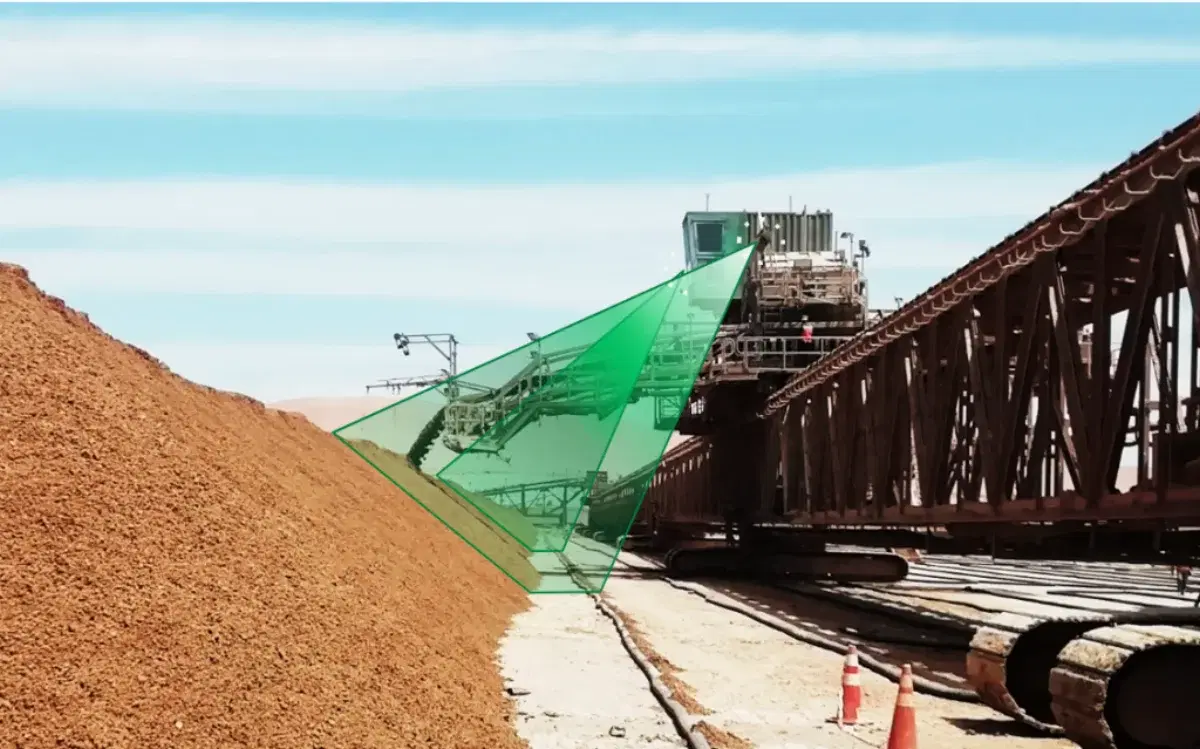 Puente apilador en operación